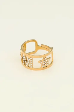 My Jewellery Bague Ajustable à Initiale Fashion