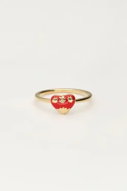 My Jewellery Bague Avec Cœur Rouge Vintage Outlet