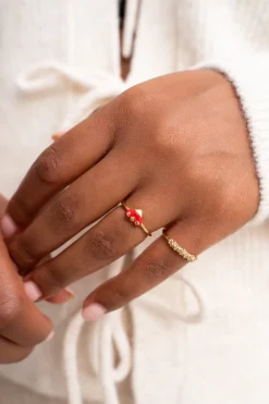My Jewellery Bague Avec Cœur Rouge Vintage Outlet