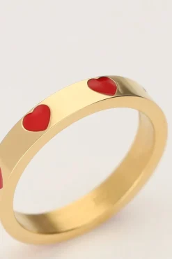 My Jewellery Bague Avec Cœurs Rouges Hot
