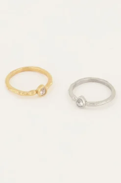 My Jewellery Bague Avec Goutte Et Cristal Outlet