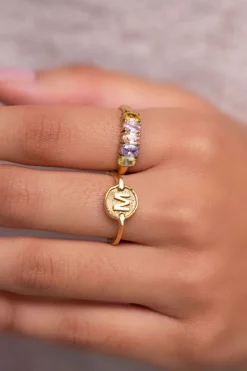 My Jewellery Bague Avec Initiale Encerclée Best