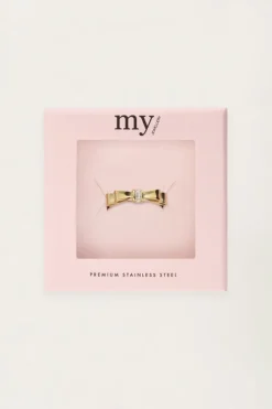 My Jewellery Bague Avec Nœud Et Pierre Transparente New