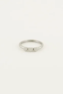 My Jewellery Bague Avec 3 petits Cœurs Fashion