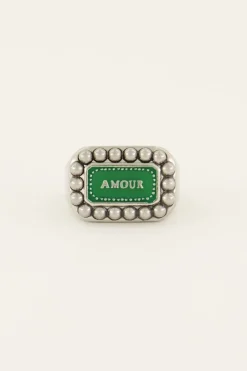 My Jewellery Bague Bold Spirit Avec Charm « Amour » Vert Fashion