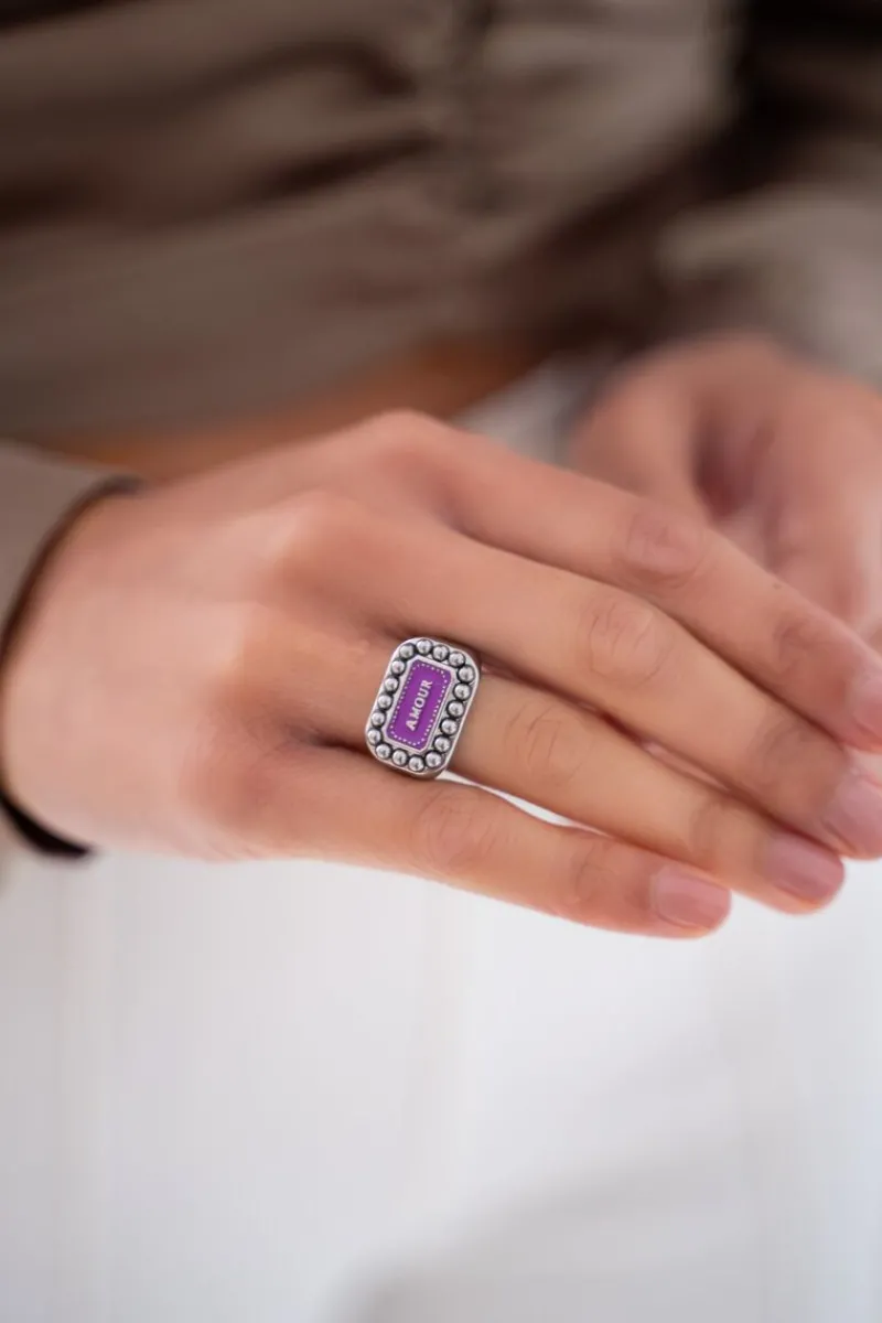 My Jewellery Bague Bold Spirit Avec Charm « Amour » Rose Clearance