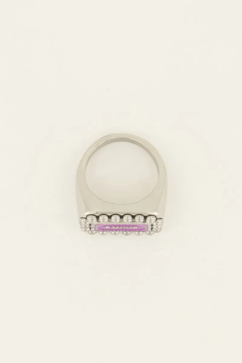 My Jewellery Bague Bold Spirit Avec Charm « Amour » Rose Clearance