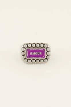 My Jewellery Bague Bold Spirit Avec Charm « Amour » Rose Clearance