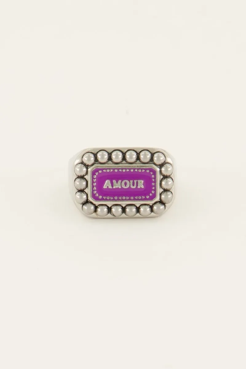My Jewellery Bague Bold Spirit Avec Charm « Amour » Rose Clearance