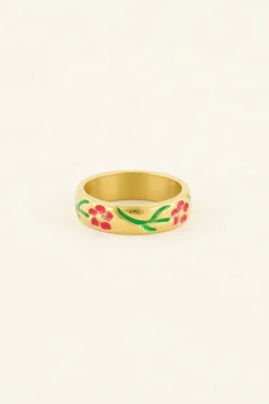 My Jewellery Bague Casa Fiore Avec Fleurs Rouges New