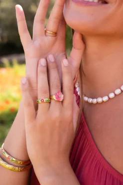 My Jewellery Bague Casa Fiore Avec Fleurs Rouges New