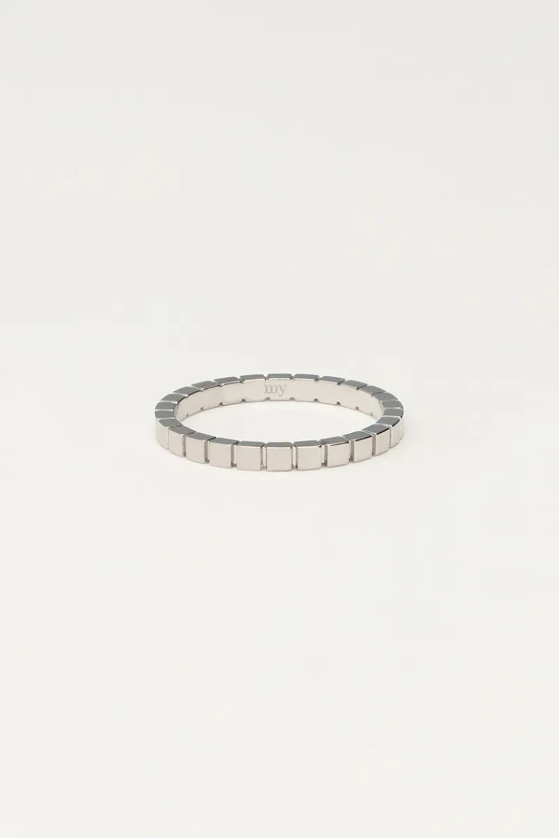 My Jewellery Bague Minimaliste à Carreaux Discount