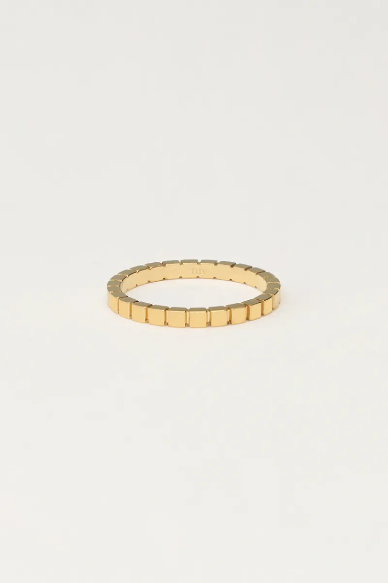 My Jewellery Bague Minimaliste à Carreaux Discount