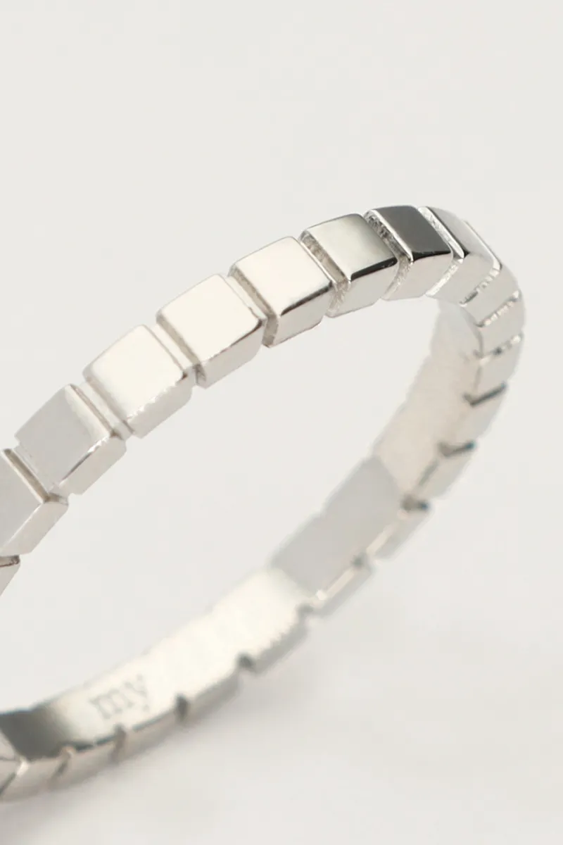 My Jewellery Bague Minimaliste à Carreaux Discount