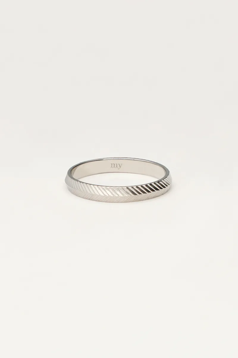 My Jewellery Bague Minimaliste à Chevrons Outlet