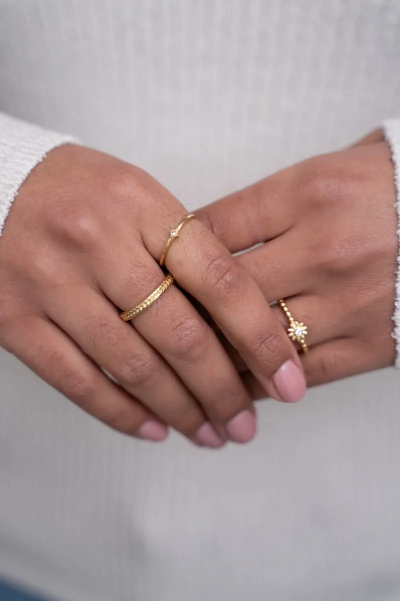 My Jewellery Bague Minimaliste Avec Strass Clearance