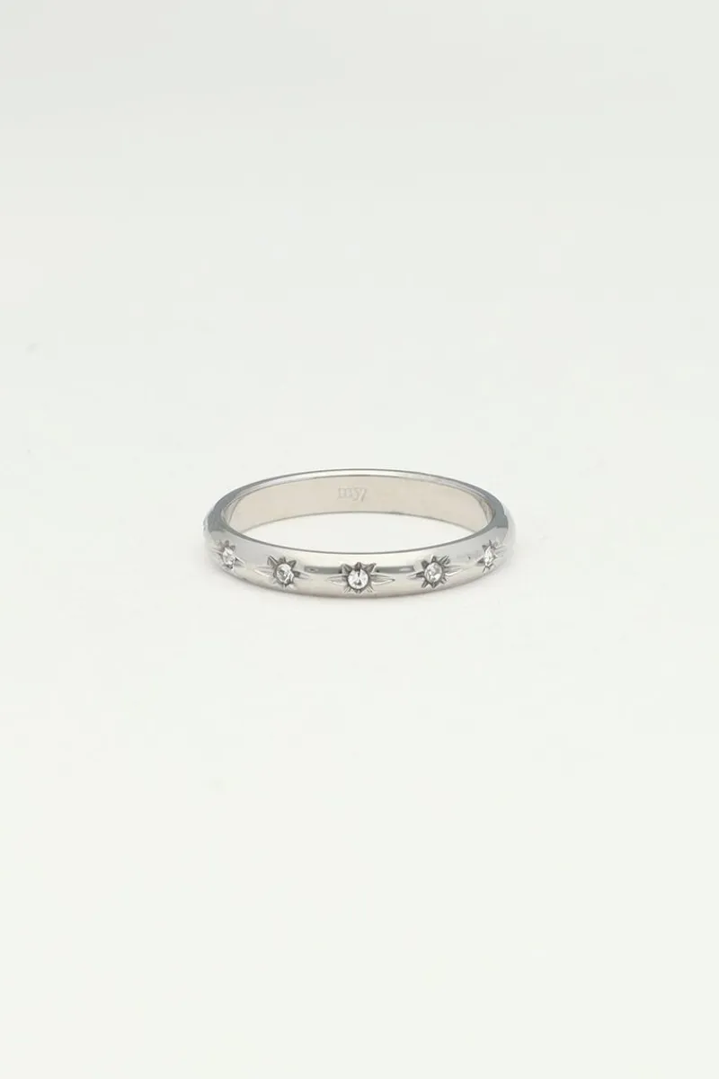 My Jewellery Bague Minimaliste Avec étoiles Transparentes Fashion