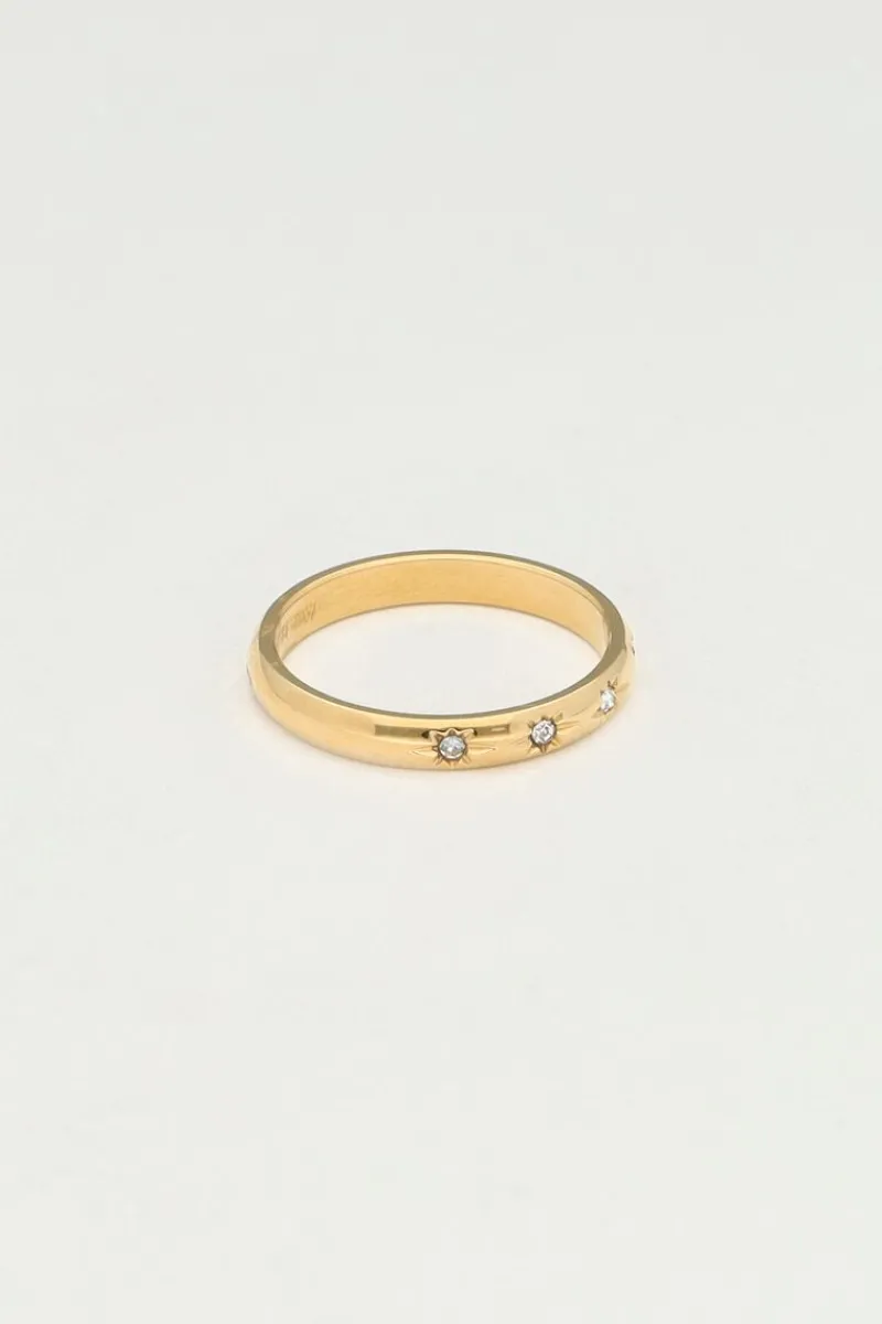 My Jewellery Bague Minimaliste Avec étoiles Transparentes Fashion