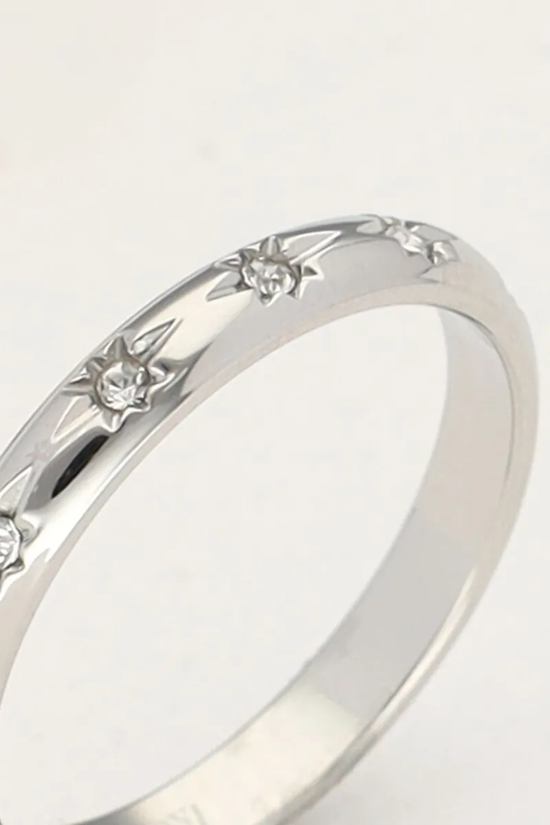 My Jewellery Bague Minimaliste Avec étoiles Transparentes Fashion