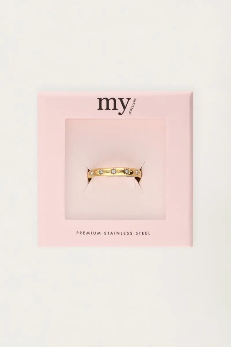My Jewellery Bague Minimaliste Avec étoiles Transparentes Fashion
