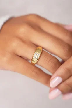 My Jewellery Bague MOOD Avec Pierre Carrée Transparente Outlet