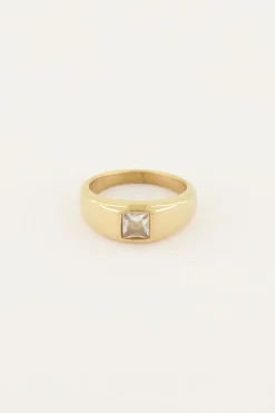 My Jewellery Bague MOOD Avec Pierre Carrée Transparente Outlet