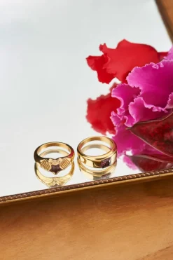 My Jewellery Bague MOOD Avec Pierre Rose Carrée Clearance