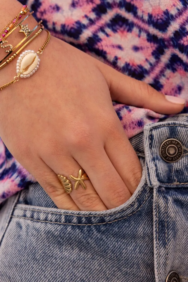 My Jewellery Bague Océan Avec Coquillage Et étoile De Mer Online