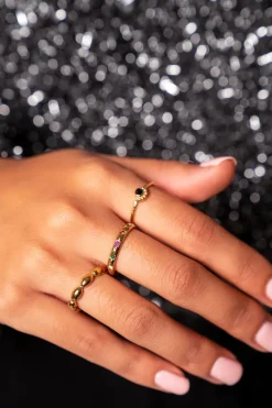 My Jewellery Bague Petite Pierre Noire Universe Fashion