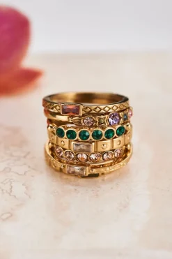 My Jewellery Bague Rectangulaire Vintage Transparente Fashion