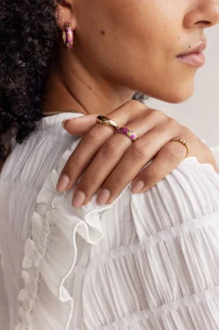 My Jewellery Bague Sunrocks Violette à Fleurs New
