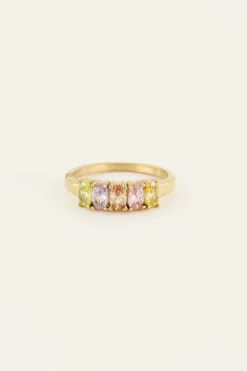 My Jewellery Bague Tendance Cocktail Avec Pierres Multicolores New