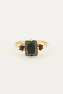 My Jewellery Bague Tendance Vintage à Cristal Noir Best