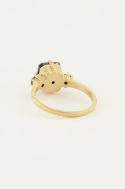 My Jewellery Bague Tendance Vintage à Cristal Noir Best