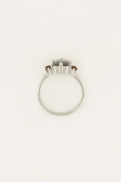 My Jewellery Bague Tendance Vintage à Cristal Noir Best