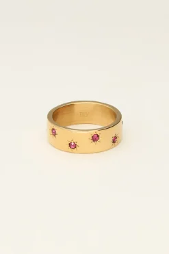 My Jewellery Bague étoiles & Pierres Roses Mystic Sale