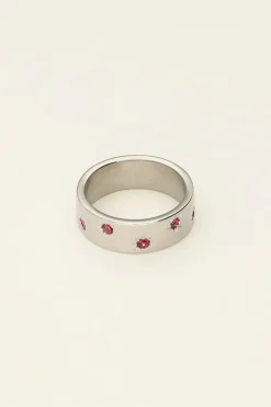 My Jewellery Bague étoiles & Pierres Roses Mystic Sale
