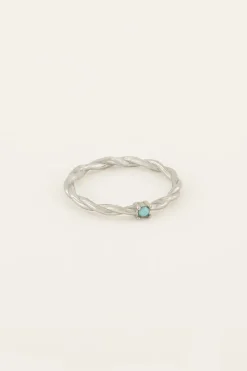 My Jewellery Bague Torsadée Pierre Azzurro Hot