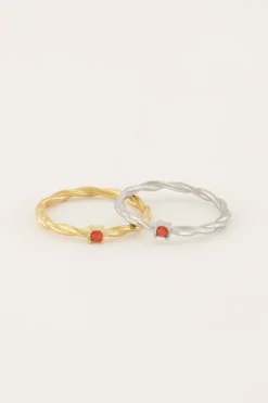 My Jewellery Bague Torsadée Pierre Grenadine Best