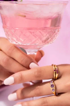 My Jewellery Bague Torsadée Pierre Very Berry Clearance