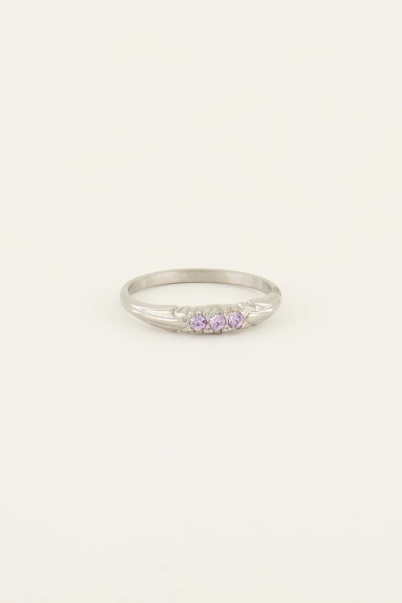 My Jewellery Bague Trois Pierres Lavande Sale