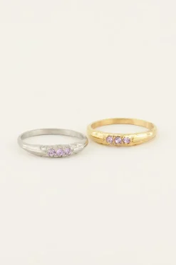My Jewellery Bague Trois Pierres Lavande Sale