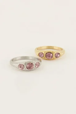 My Jewellery Bague Trois Pierres Strawberry Discount