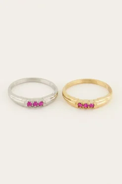 My Jewellery Bague Trois Pierres Very Berry Discount