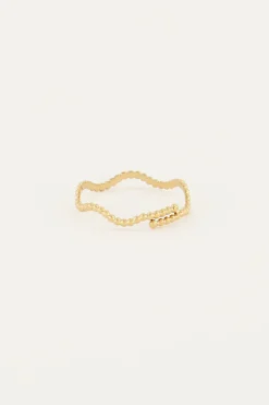 My Jewellery Bague Vague Avec Sphères Discount