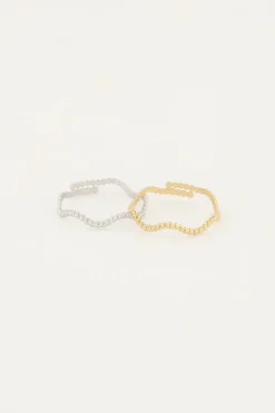 My Jewellery Bague Vague Avec Sphères Discount