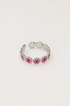 My Jewellery Bague Vintage Avec Fleurs Roses Et Rouges Hot