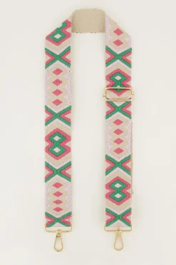 My Jewellery Bandoulière Beige Avec Rose Et Vert New
