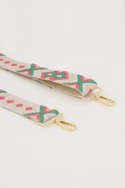 My Jewellery Bandoulière Beige Avec Rose Et Vert New