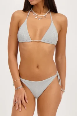My Jewellery Bas De Bikini En Lurex Avec Nœuds Argenté Best